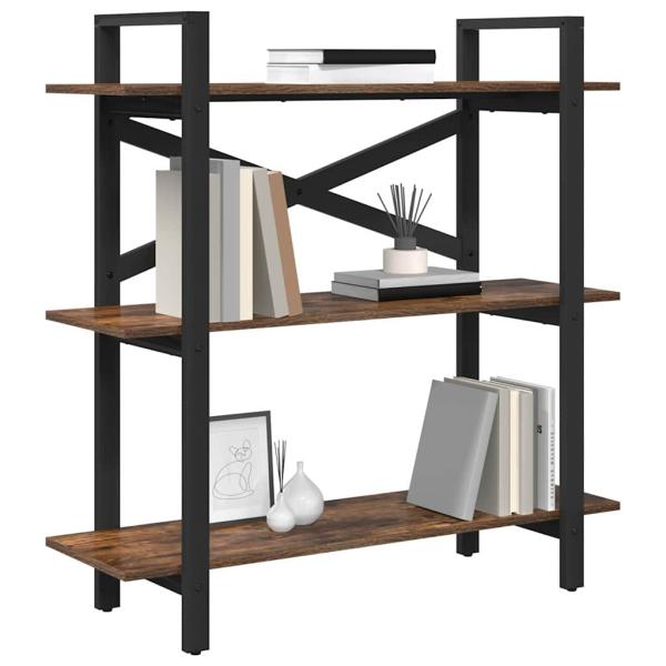 Bücherregal 3 Ebenen 100 x 33,5 x 102 cm Holzwerkstoff