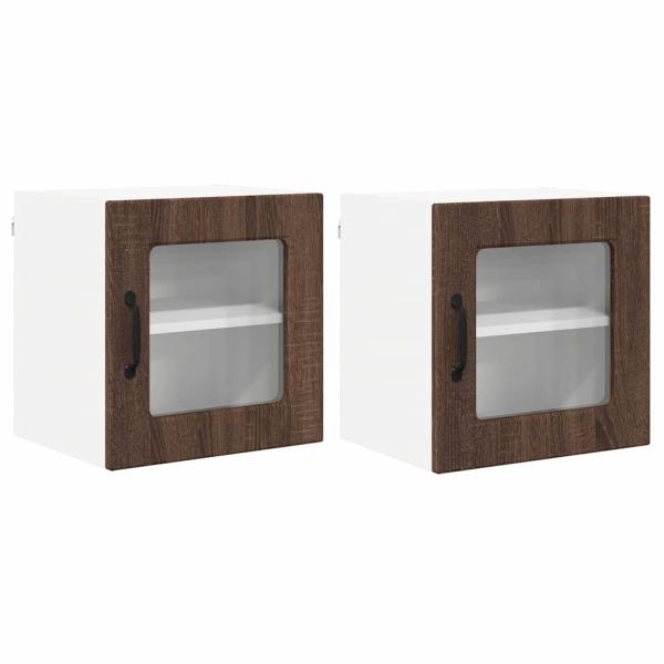 Küchenwandschrank 2 pcs Braun Eichen-Optik 40 x 31 x 40 cm