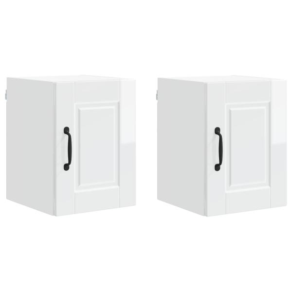Küchenwandschrank mit Tür 2 pcs Hochglanz Weiß 30 x 31 x 40 cm