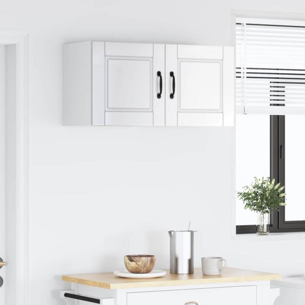 Küchenwandschrank mit Tür 2 pcs Hochglanz Weiß 40 x 31 x 40 cm