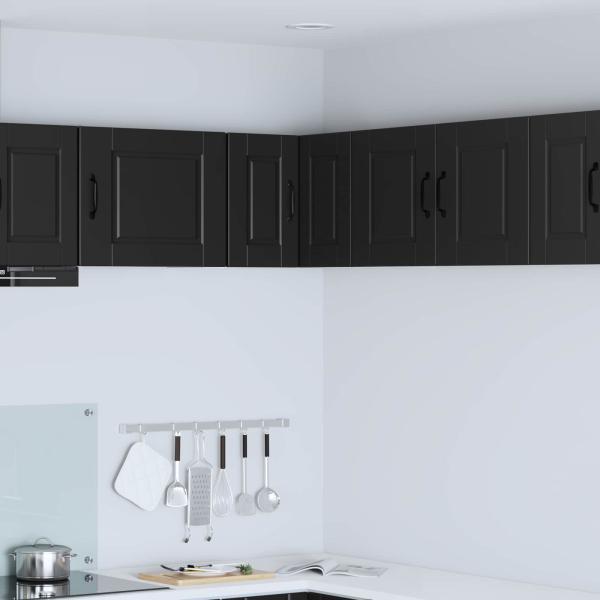 ARDEBO.de - Wand-Eckschrank PORTO Schwarz 57 x 57 x 40 cm Holzwerkstoff