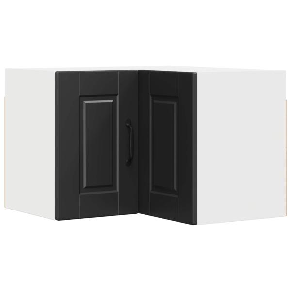 Wand-Eckschrank PORTO Schwarz 57 x 57 x 40 cm Holzwerkstoff