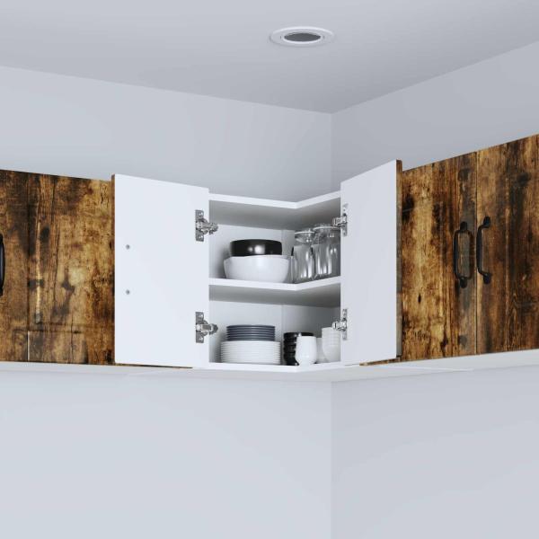 Wand-Eckschrank PORTO Geräucherte Eiche 57 x 57 x 40 cm