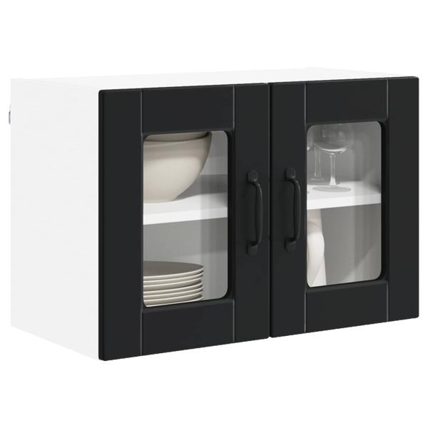 Küchenwandschrank mit Tür Schwarz 60 x 31 x 40 cm Holzwerkstoff