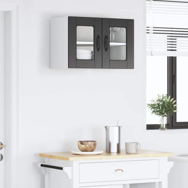 Küchenwandschrank mit Tür Schwarz 60 x 31 x 40 cm Holzwerkstoff