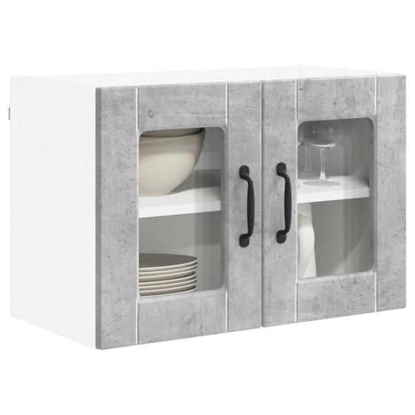 Küchenwandschrank mit Regal 2 pcs Beton Grau 60 x 31 x 40 cm