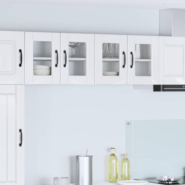 ARDEBO.de - Wandglas-Schrank PORTO Hochglanz Weiß 60 x 31 x 40 cm