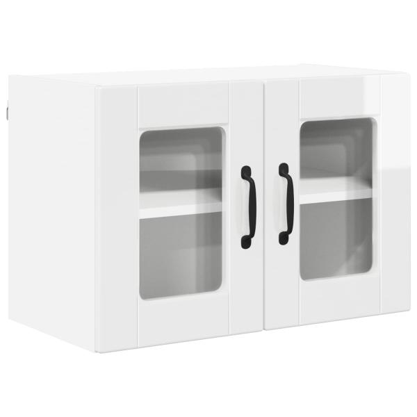 Wandglas-Schrank PORTO Hochglanz Weiß 60 x 31 x 40 cm