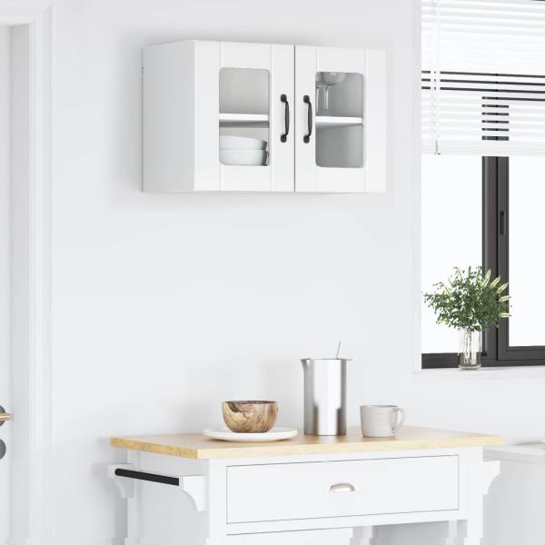 Wandglas-Schrank PORTO Hochglanz Weiß 60 x 31 x 40 cm