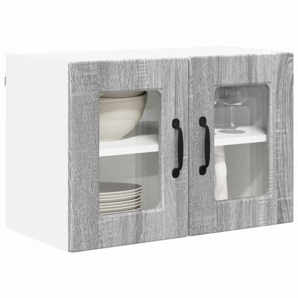 Küchenwandschrank mit Regal 2 pcs Graues Sonoma 60 x 31 x 40 cm