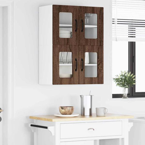 Küchenwandschrank mit Regal Braun Eichen-Optik 60 x 31 x 40 cm