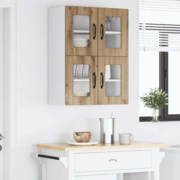 Küchenwandschrank mit Regal 2 pcs Artisan-Eiche 60 x 31 x 40 cm