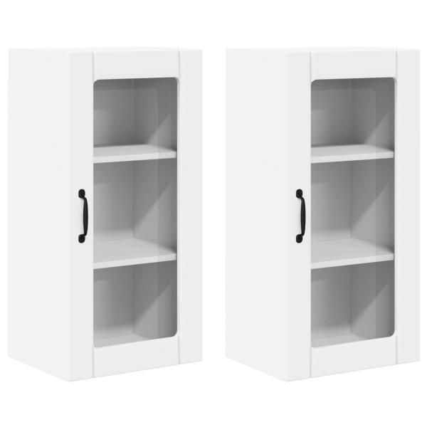Wandglas-Schrank PORTO 2 stk. Weiß Holzwerkstoff