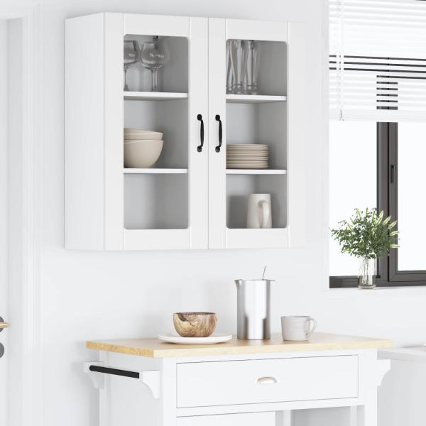 Wandglas-Schrank PORTO 2 stk. Weiß Holzwerkstoff