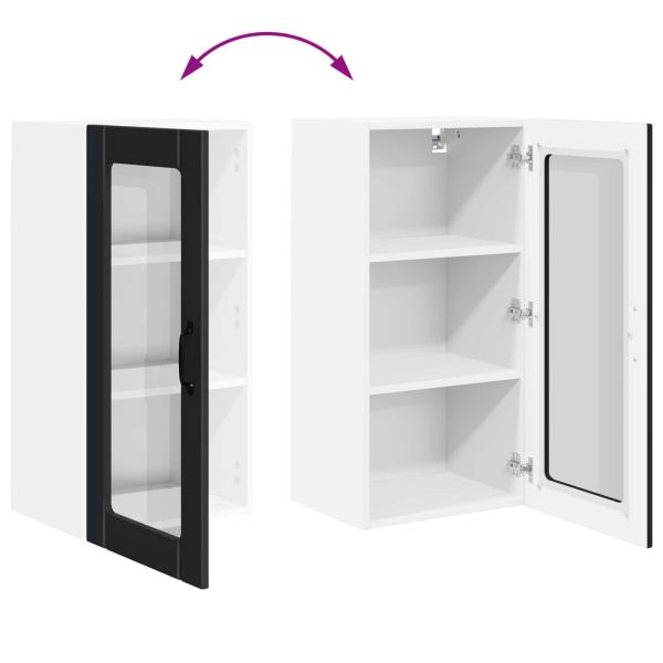 Küchenwandschrank mit Tür Schwarz 40 x 31 x 80 cm Holzwerkstoff