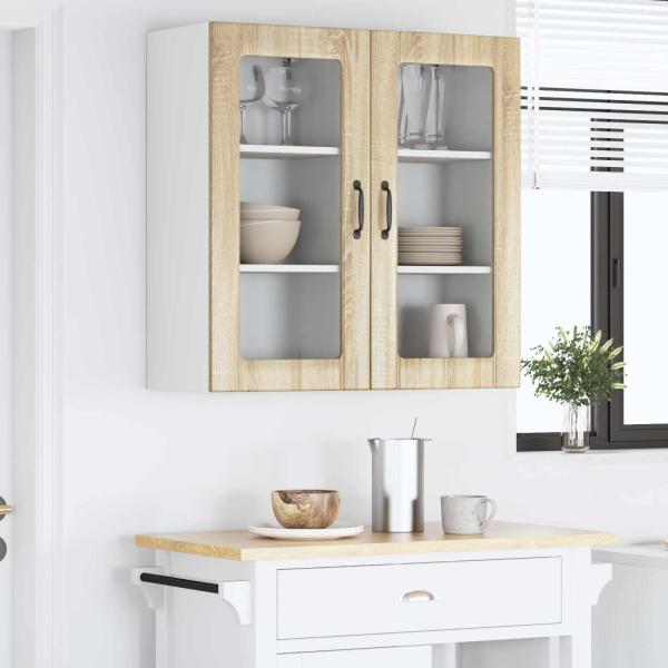 Küchenwandschrank mit Regal 2 pcs Sonoma-Eiche 40 x 31 x 80 cm