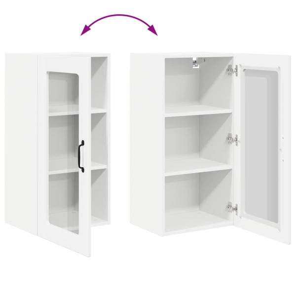 Küchenwandschrank mit Tür 2 pcs Hochglanz Weiß 40 x 31 x 80 cm