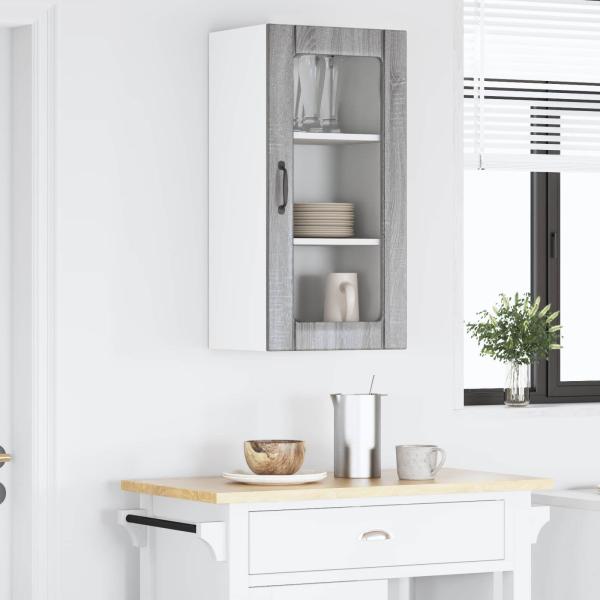Wandglas-Schrank PORTO Graues Sonoma 40 x 31 x 80 cm