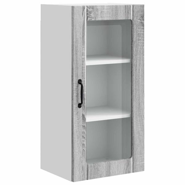 Küchenwandschrank mit Regal 2 pcs Graues Sonoma 40 x 31 x 80 cm