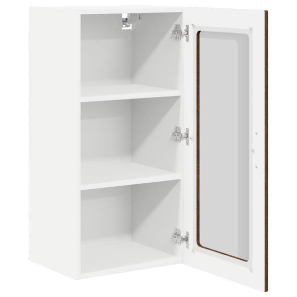 Wandglas-Schrank PORTO Braun Eichen-Optik 40 x 31 x 80 cm