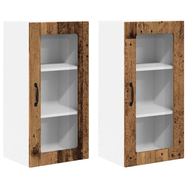 Küchenwandschrank 2 pcs Altholz 40 x 31 x 80 cm Holzwerkstoff