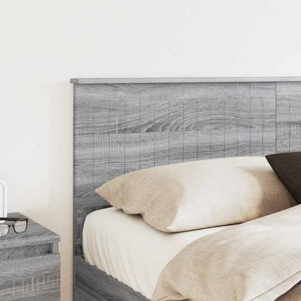 Kopfteil mit Kopfteil Graues Sonoma 150 cm Holzwerkstoff