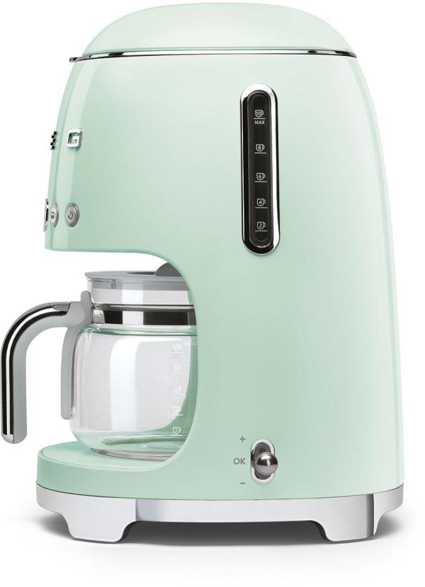 Smeg DCF02PGEU 50"s Style, Filter-Kaffeemaschine, 10 Tassen, LED-Display-Programmuhr, 1,4 L Wassertank, Auto-Start-Modus, Kaffee-Dauerfilter, pastellgrün