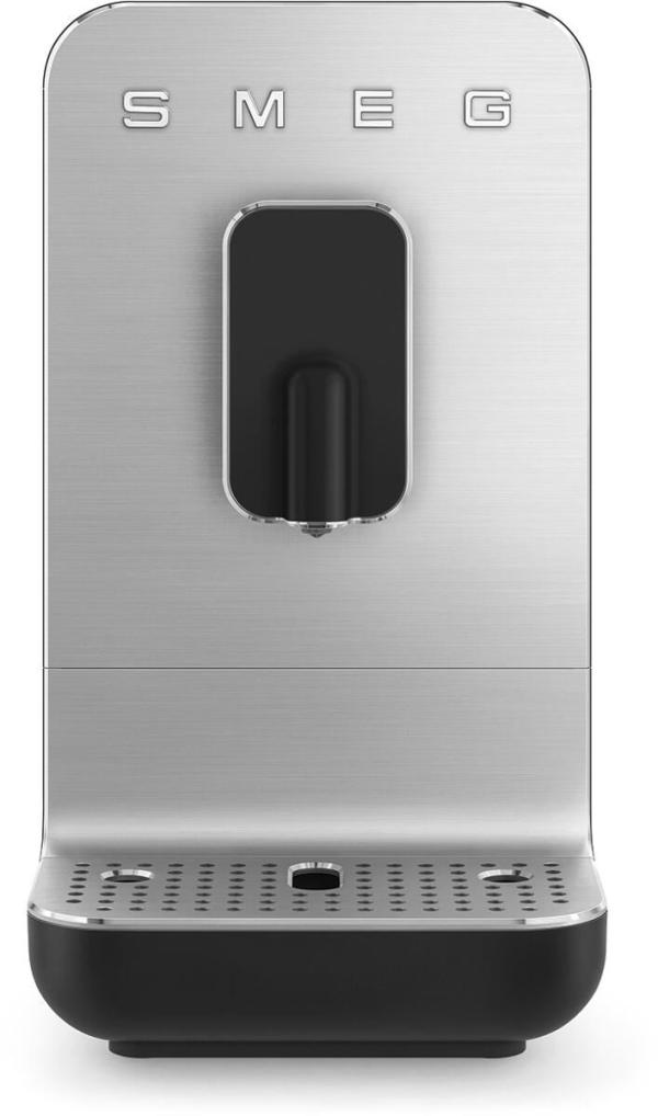 ARDEBO.de Smeg BCC11BLMEU Kompakt-Kaffeevollautomat, 1350W, 8 Funktionen, 1,4 l Wassertank, Schwarzmatt/Silber