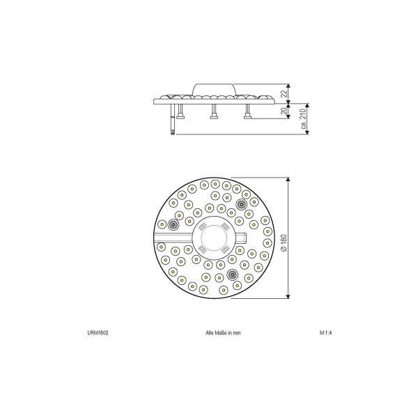 EVN LED-Modul 176-240V/AC/DC - 170° - 0,21m ASL, 18W, 2106lm, 3000K (URM1802)