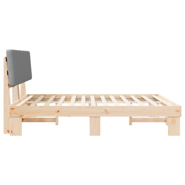 Bettgestell mit gepolstertem Kopfteil Hellgrau 180 x 200 cm