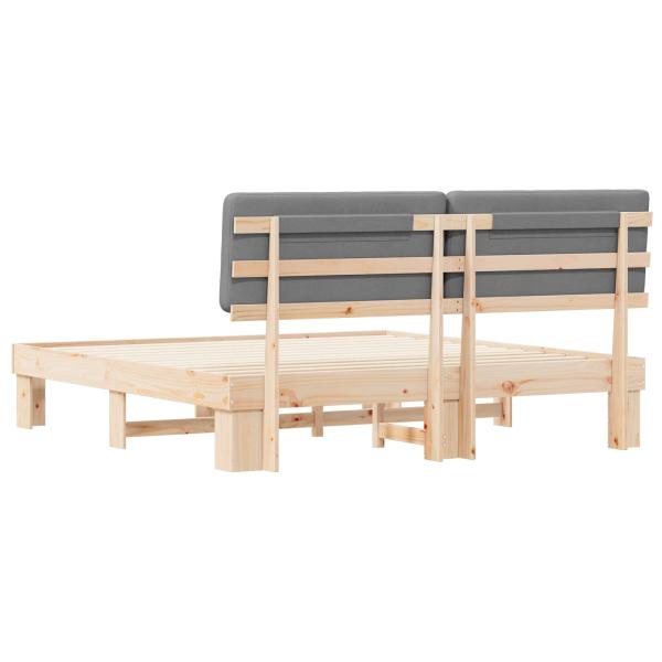 Bettgestell mit gepolstertem Kopfteil Hellgrau 180 x 200 cm