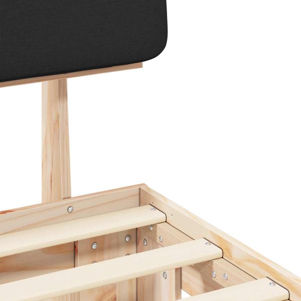 Bettgestell mit gepolstertem Kopfteil Schwarz 180 x 200 cm