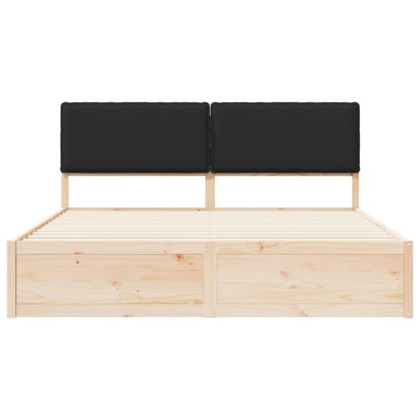 Bettgestell mit gepolstertem Kopfteil Schwarz 200 x 200 cm