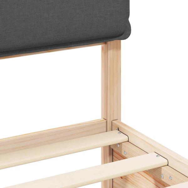 Bettgestell mit gepolstertem Kopfteil Dunkelgrau 180 x 200 cm