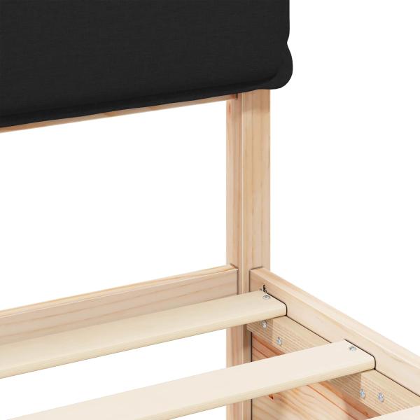 Bettgestell mit gepolstertem Kopfteil Schwarz 180 x 200 cm