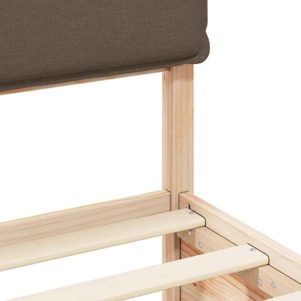 Bettgestell mit gepolstertem Kopfteil Taupe 180 x 200 cm