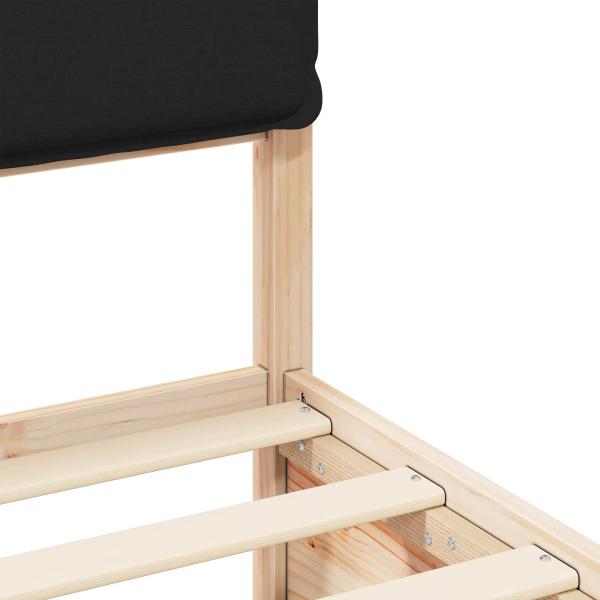 Bettgestell mit gepolstertem Kopfteil Schwarz 160 x 200 cm