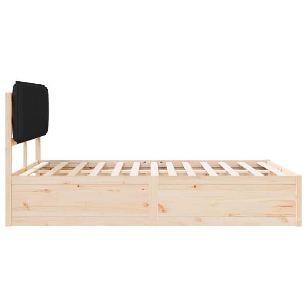 Bettgestell mit gepolstertem Kopfteil Schwarz 150 x 200 cm