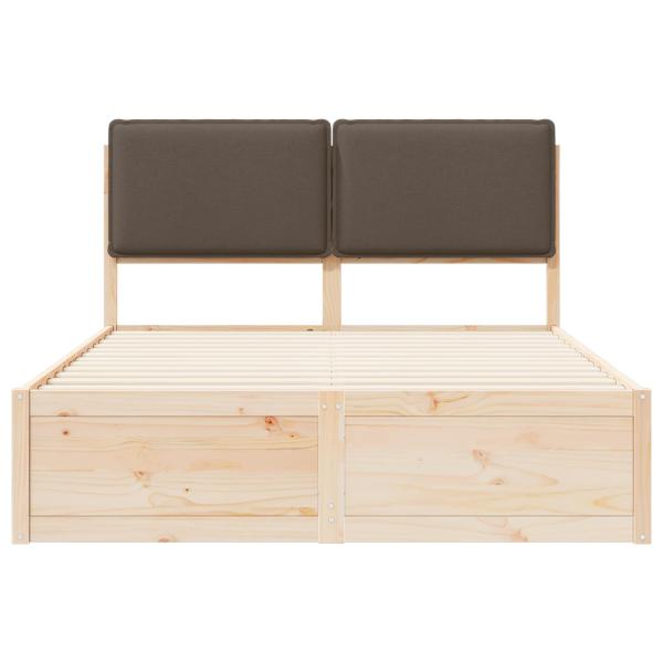 Bettgestell mit gepolstertem Kopfteil Taupe 150 x 200 cm