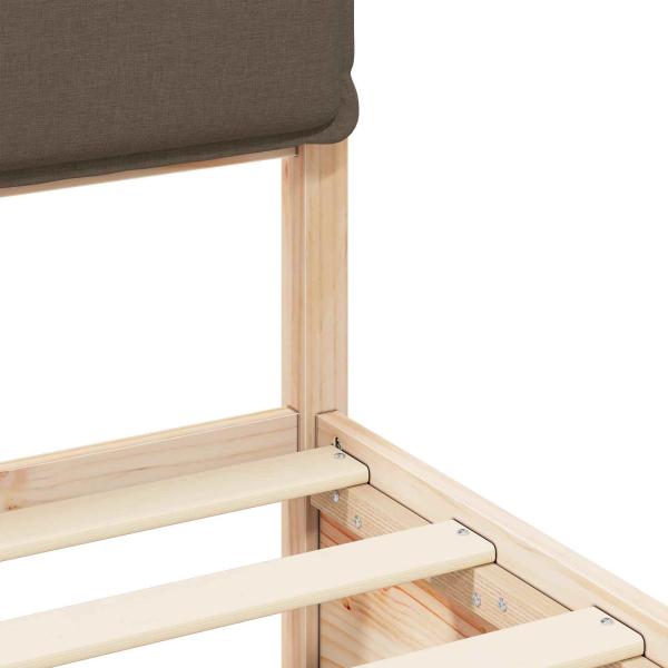 Bettgestell mit gepolstertem Kopfteil Taupe 140 x 190 cm
