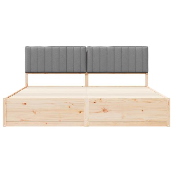 Bettgestell mit gepolstertem Kopfteil Hellgrau 200 x 200 cm