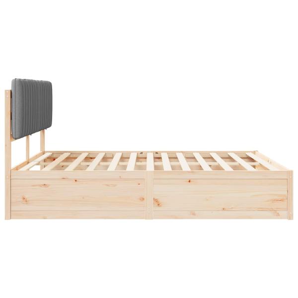 Bettgestell mit gepolstertem Kopfteil Hellgrau 180 x 200 cm