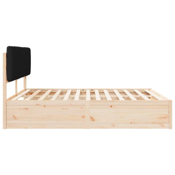 Bettgestell mit gepolstertem Kopfteil Schwarz 180 x 200 cm