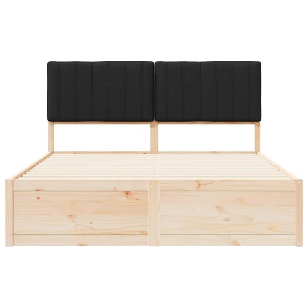 Bettgestell mit gepolstertem Kopfteil Schwarz 160 x 200 cm