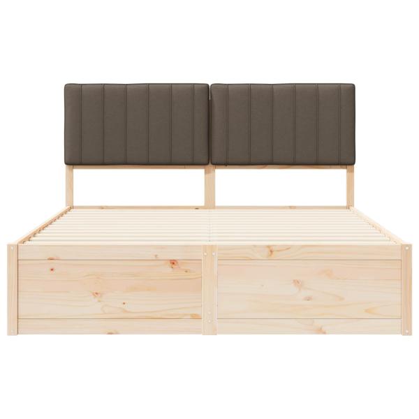 Bettgestell mit gepolstertem Kopfteil Taupe 150 x 200 cm