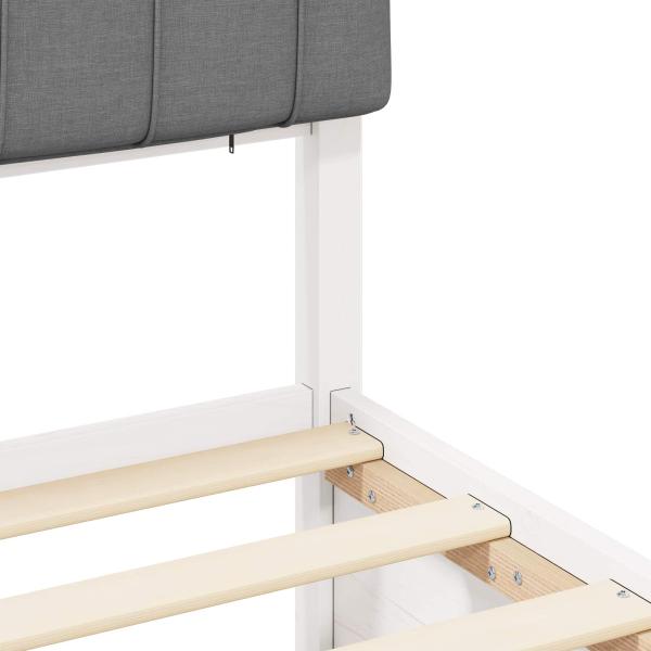 Bettgestell mit gepolstertem Kopfteil Hellgrau 140 x 190 cm