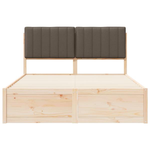 Bettgestell mit gepolstertem Kopfteil Taupe 135 x 190 cm