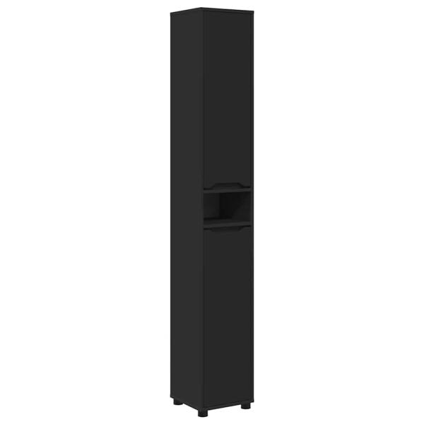 Badezimmermöbel-Set mit Schubladen 4 pcs Schwarz Holzwerkstoff