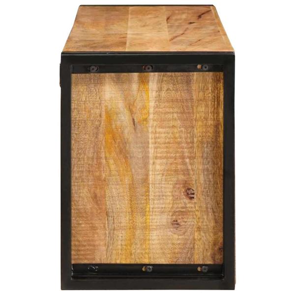 Weinregal Braun 100 x 45 x 33 cm Massives grobes Mangoholz