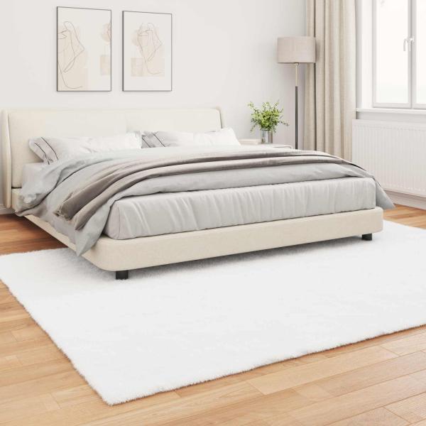 Kunstfell Hasen Teppich Weiß 200 x 280 cm Polyester